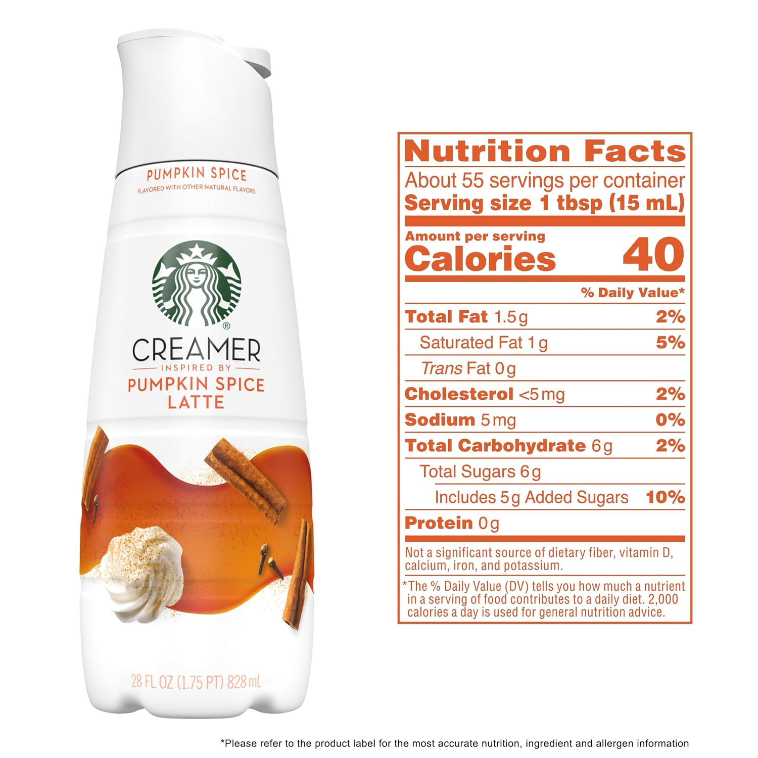 Starbucks Pumpkin Spice Latte Coffee Creamer, 28 Fl Oz