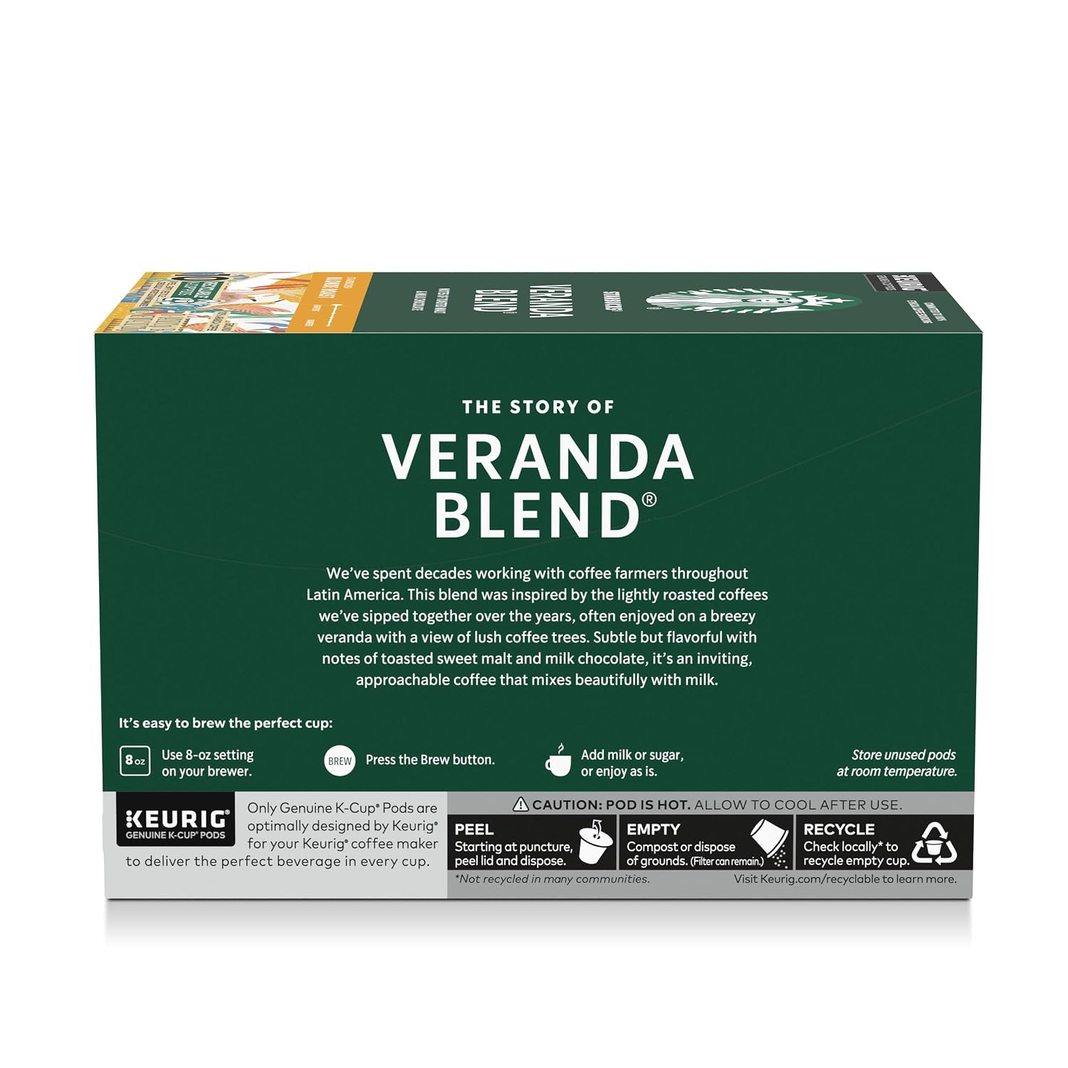 Starbucks K-Cup Coffee Pods, Veranda Blend Blonde Roast, 40 Count