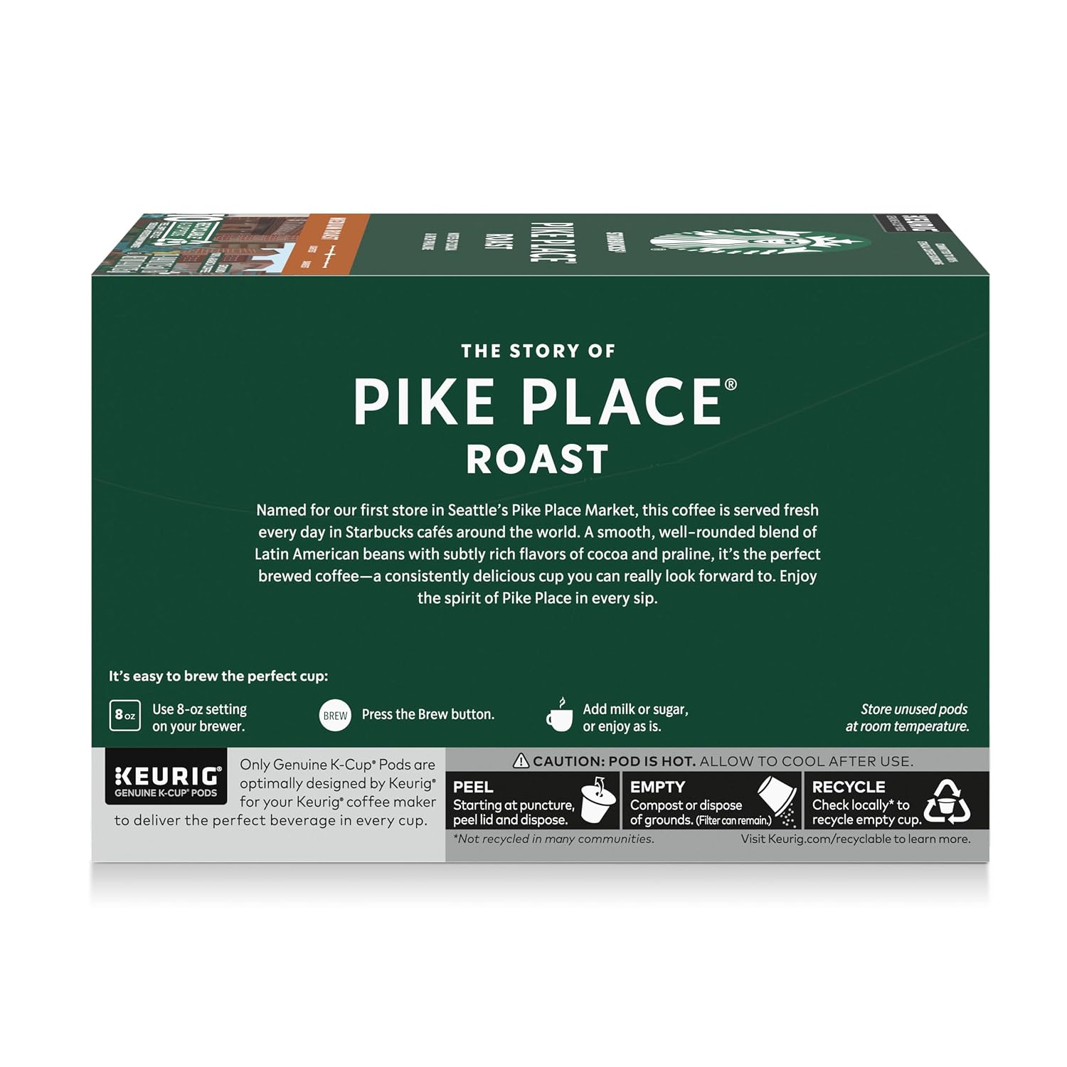 Starbucks K-Cup Coffee Pods, Pike Place Roast, 40 Count