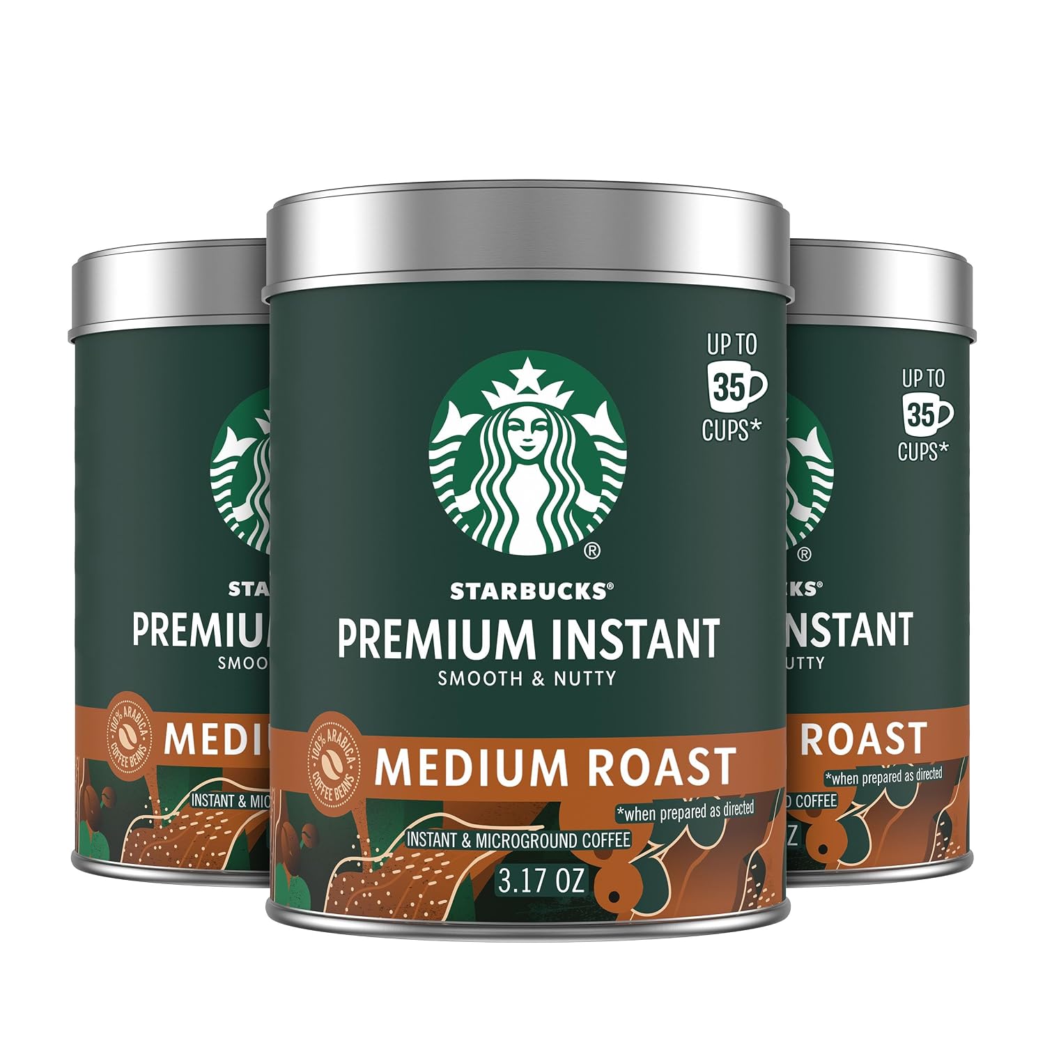 Starbucks Premium Instant Coffee Blonde Roast, 3 Tins 3.17 oz