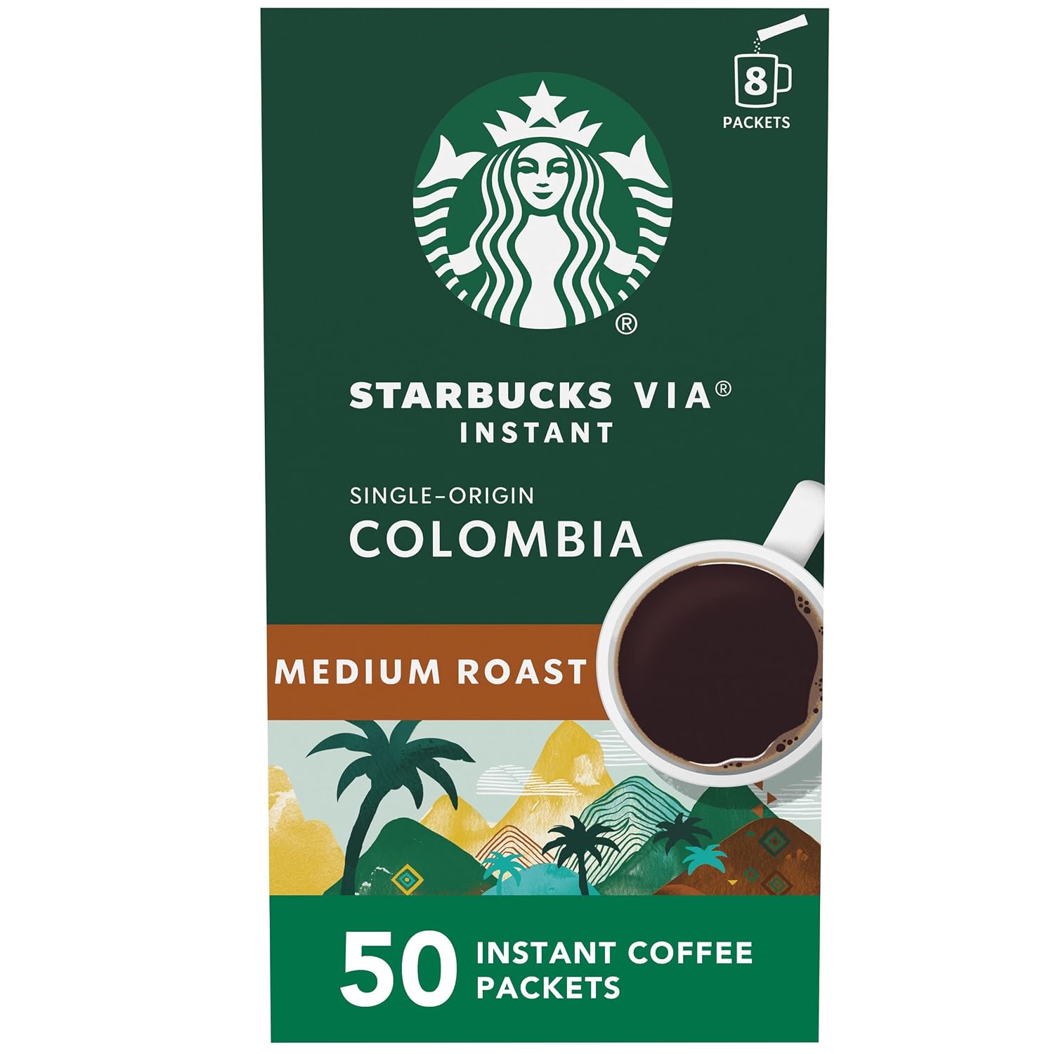 Starbucks VIA Ready Brew Colombia Coffee, 50-Count