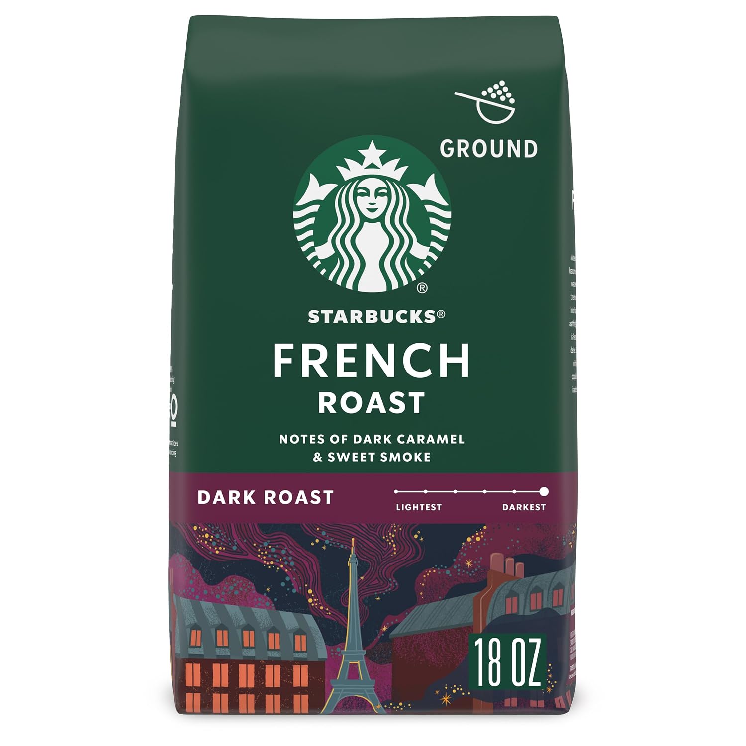 Starbucks Ground Coffee French Roast, 18 oz Bag