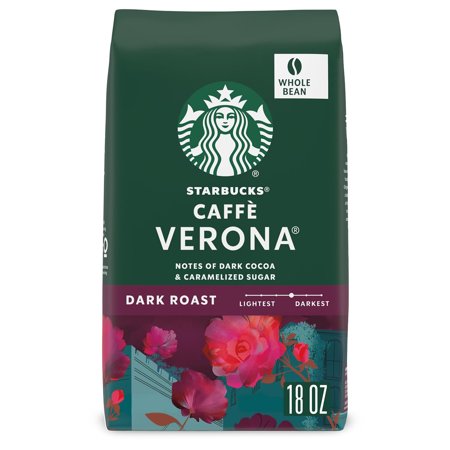 Starbucks Whole Bean Coffee, Dark Roast Coffee, Caffè Verona, 100% Arabica, 1 bag (18 oz)