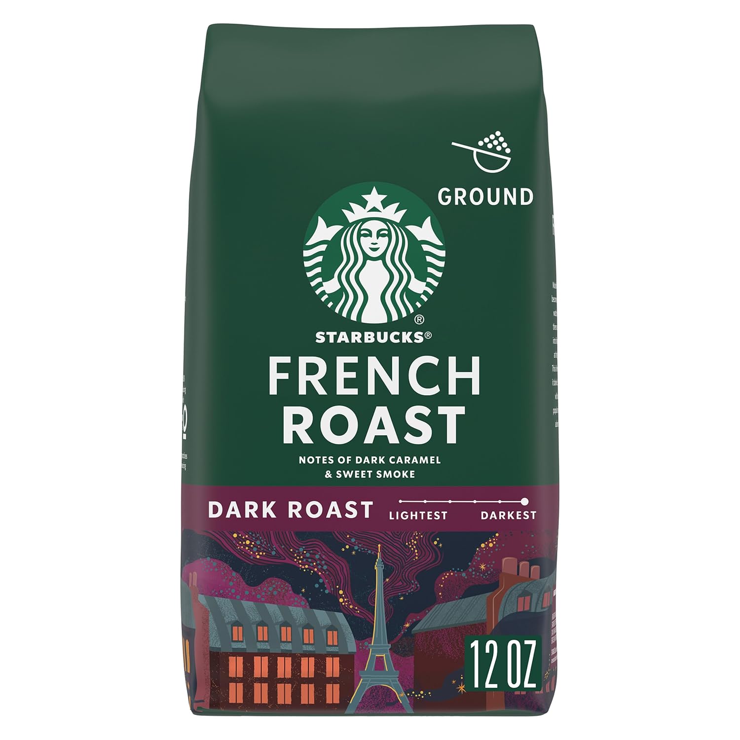 Starbucks Ground Coffee, Dark Roast Hot or Iced Coffee, French Roast, 12 oz