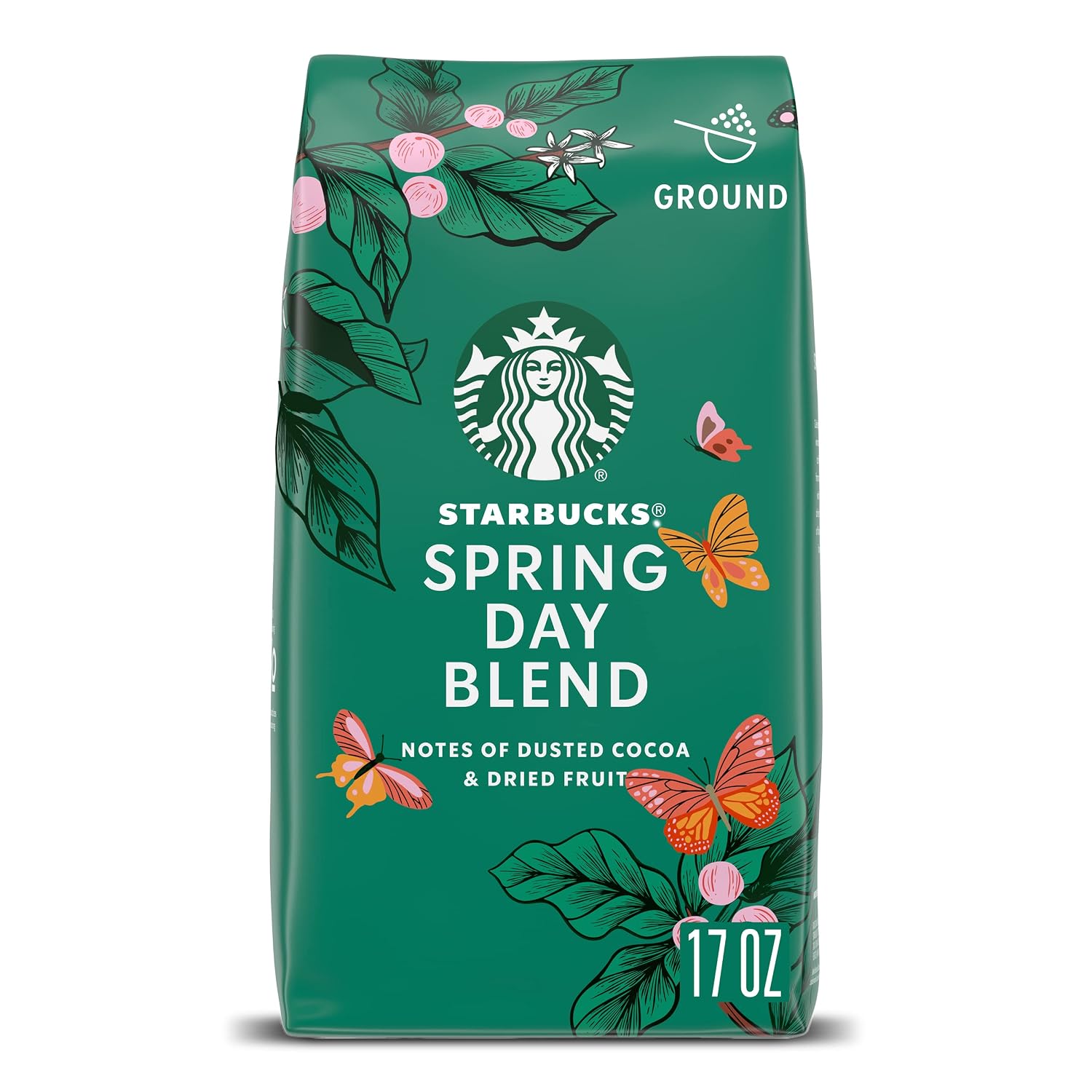 Starbucks Ground Coffee, Medium Roast, Spring Day Blend, 100% Arabica, Limited Edition, 17 oz bag