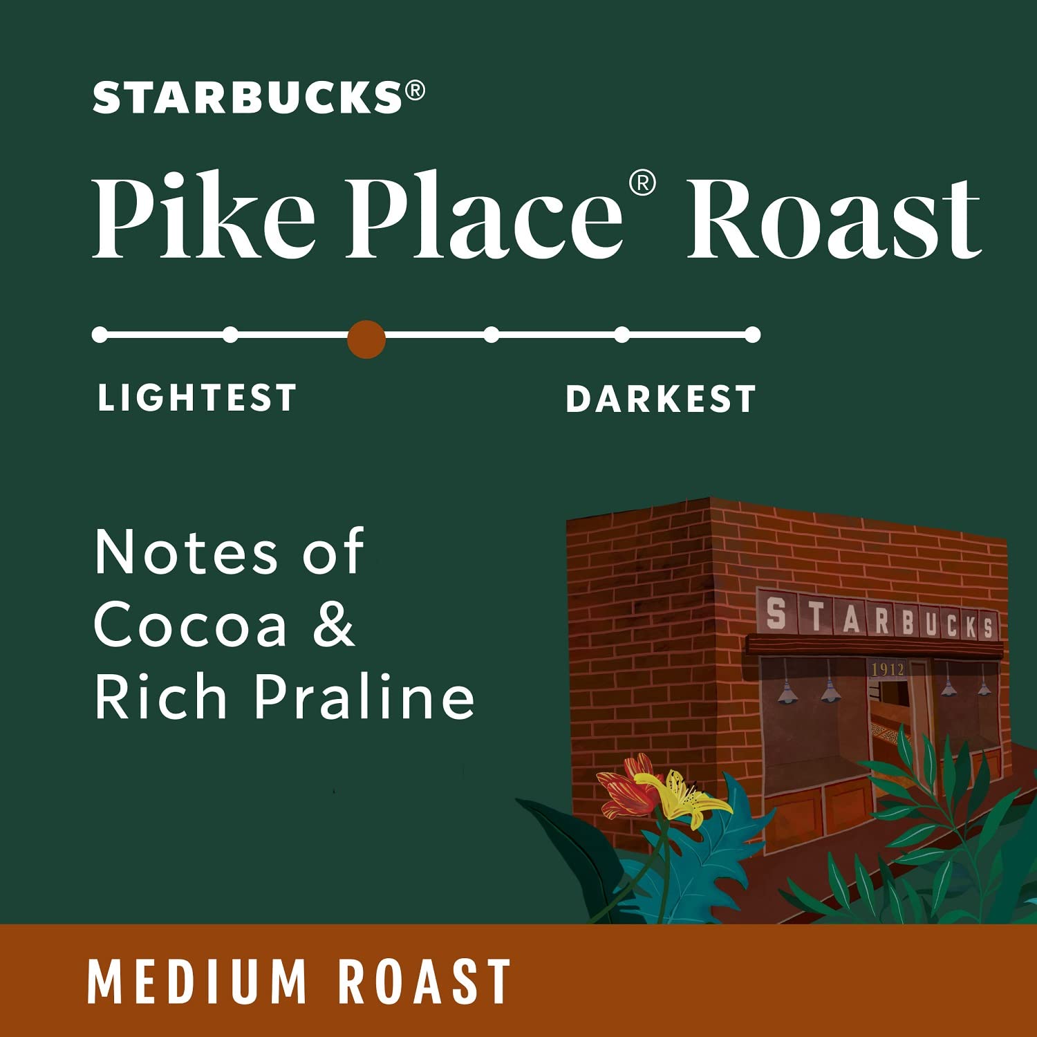 Starbucks Pike Place Roast Coffee Beans, Medium Roast Whole Bean Coffee