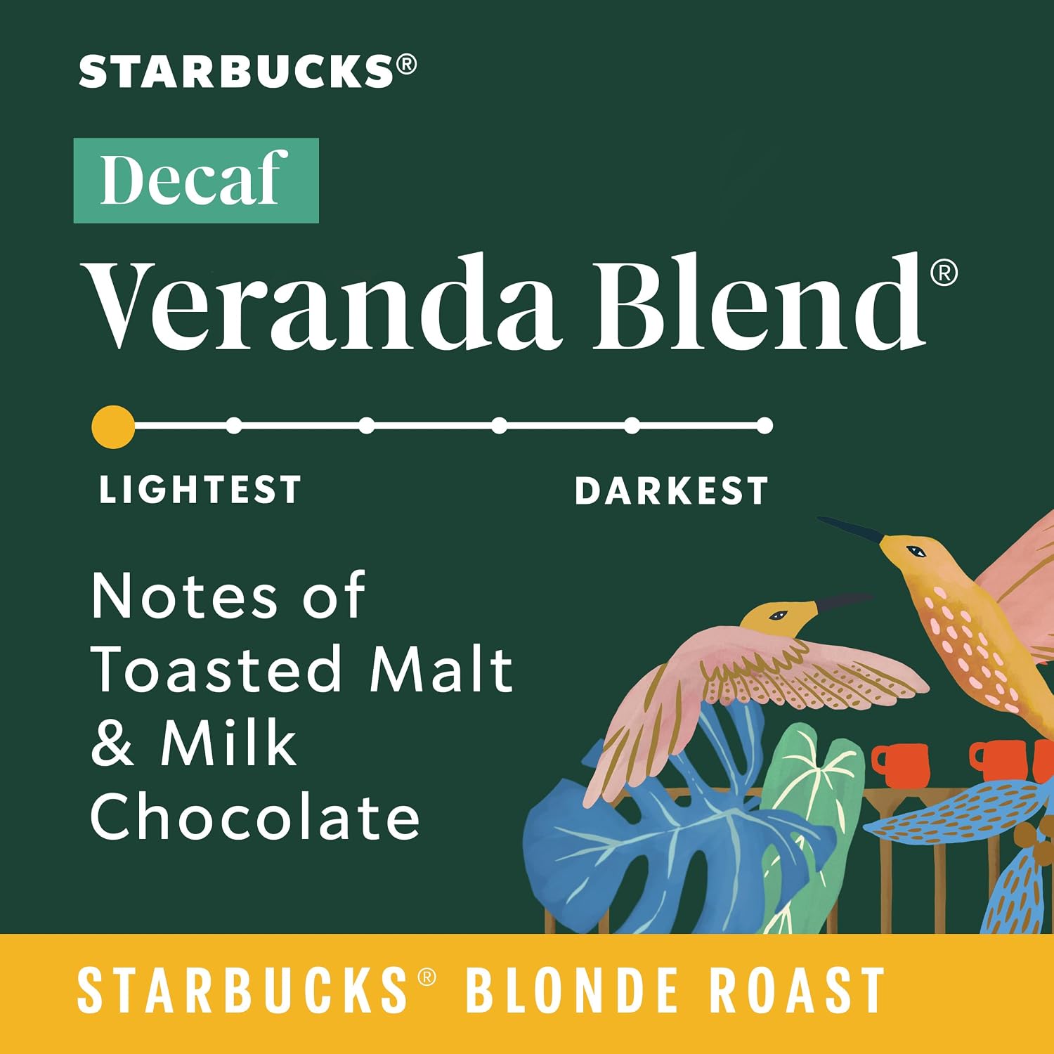 Starbucks Ground Coffee Decaf Veranda Blend Blonde Roast, 6 Bags 12 oz