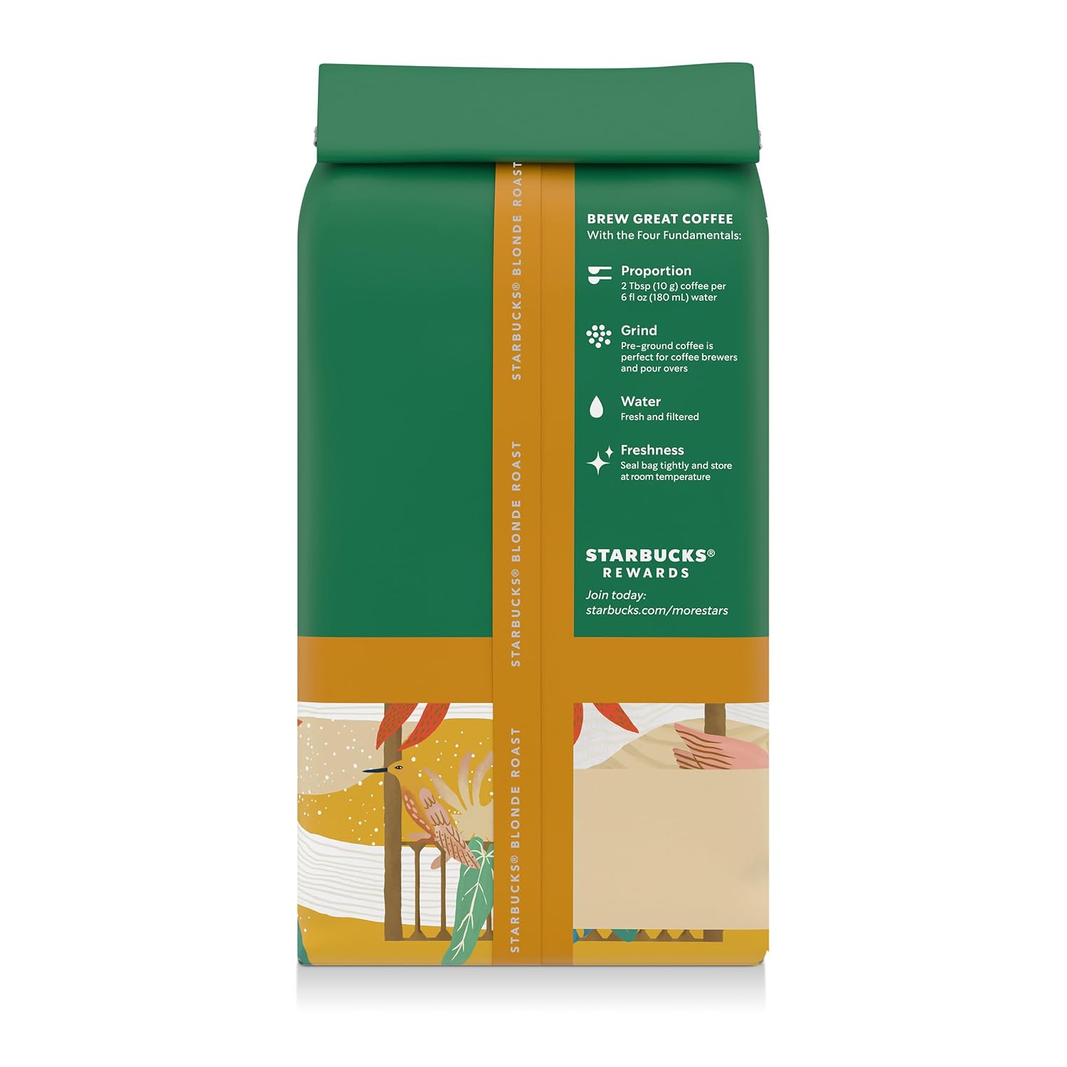 Starbucks Ground Coffee Decaf Veranda Blend Blonde Roast, 6 Bags 12 oz