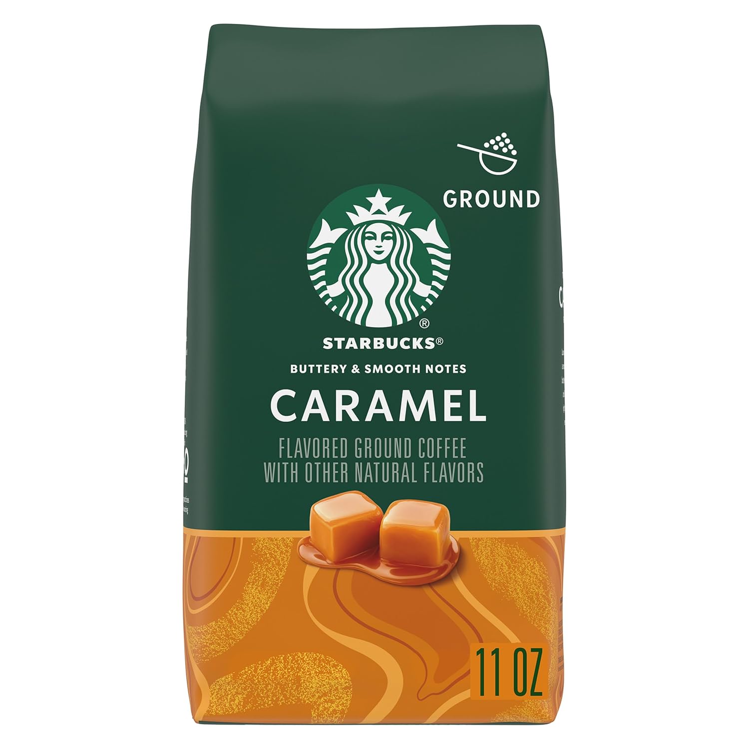 Starbucks Ground Coffee, Flavored Hot or Iced Coffee, Caramel, 11 oz ​