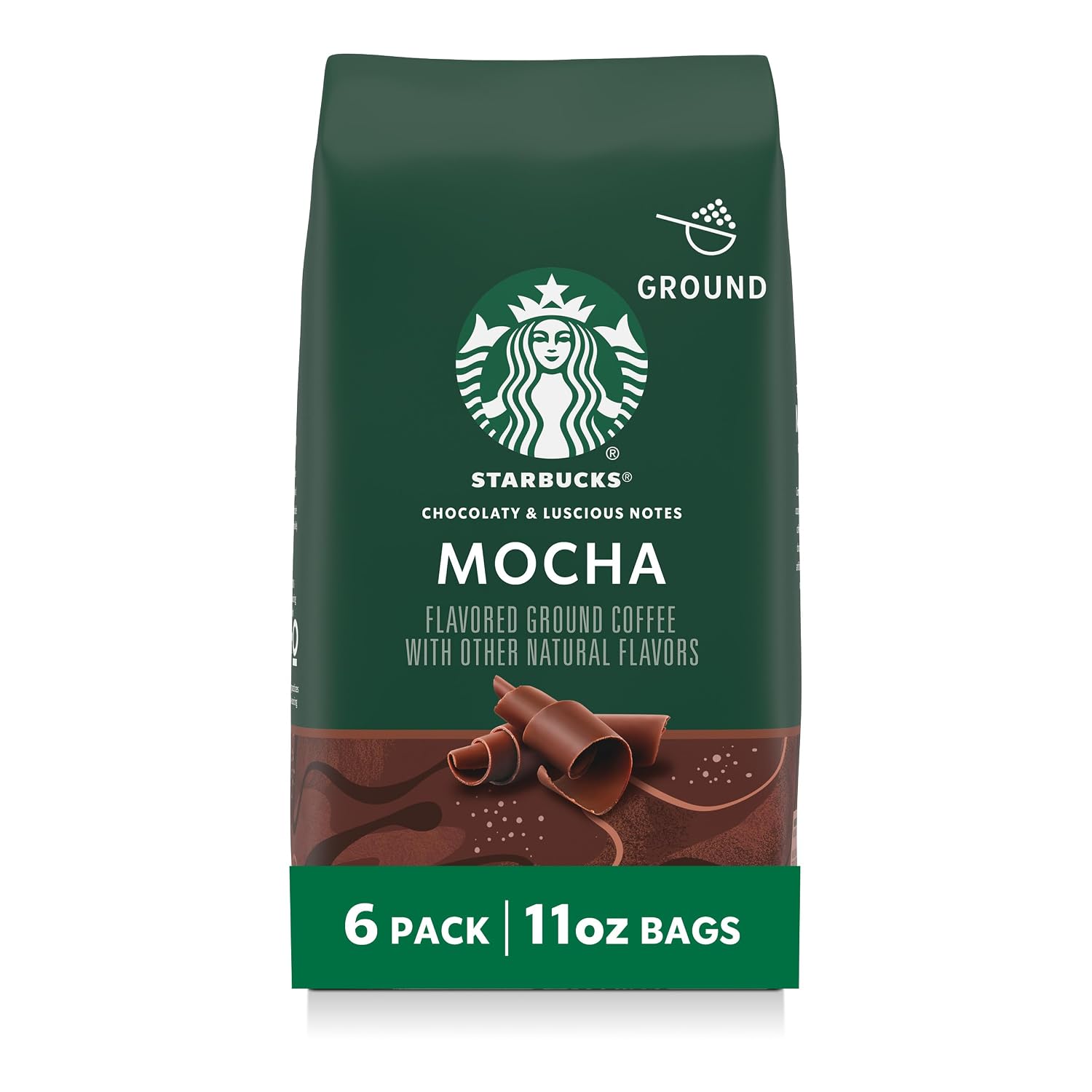 Starbucks Ground Coffee Mocha, 6 Bags 11 oz