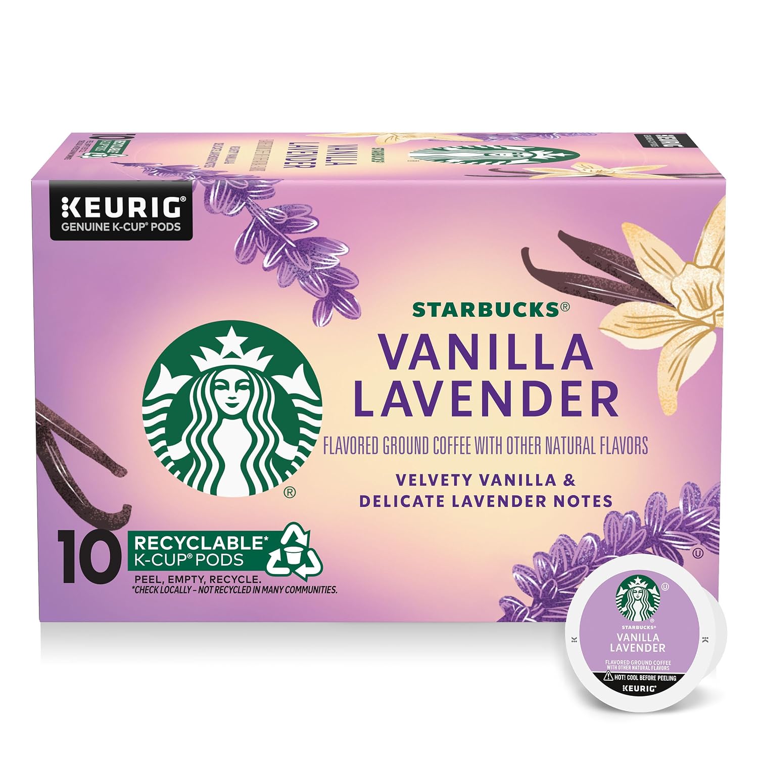 Starbucks K-Cup Coffee Pods, Vanilla Lavender Flavored, 10 Count